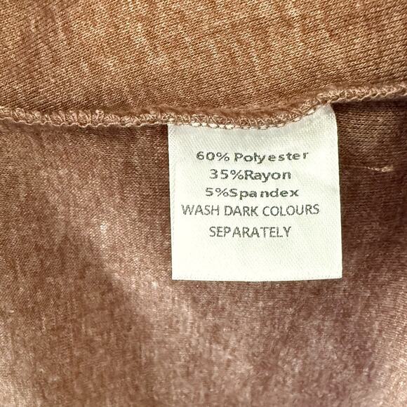 NWT OFEEFAN Long Sleeve Pleated Front Top – 3XL 3X Brown - Picture 4 of 4